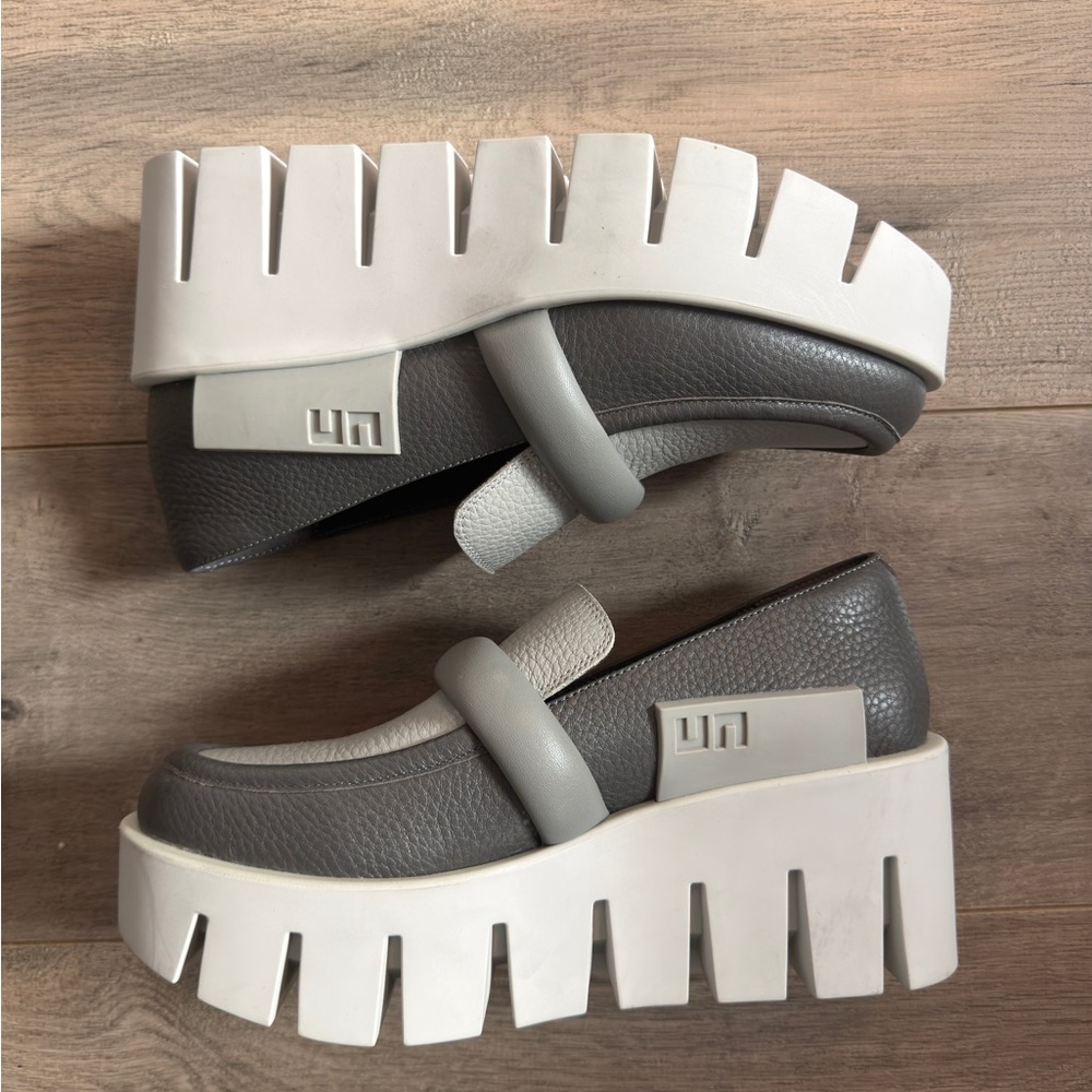 United Nude Gray and White Platform Shoes